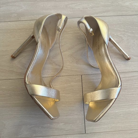 SAINT LAURENT CHAMPAGNE SANDALS - Picture 1 of 7